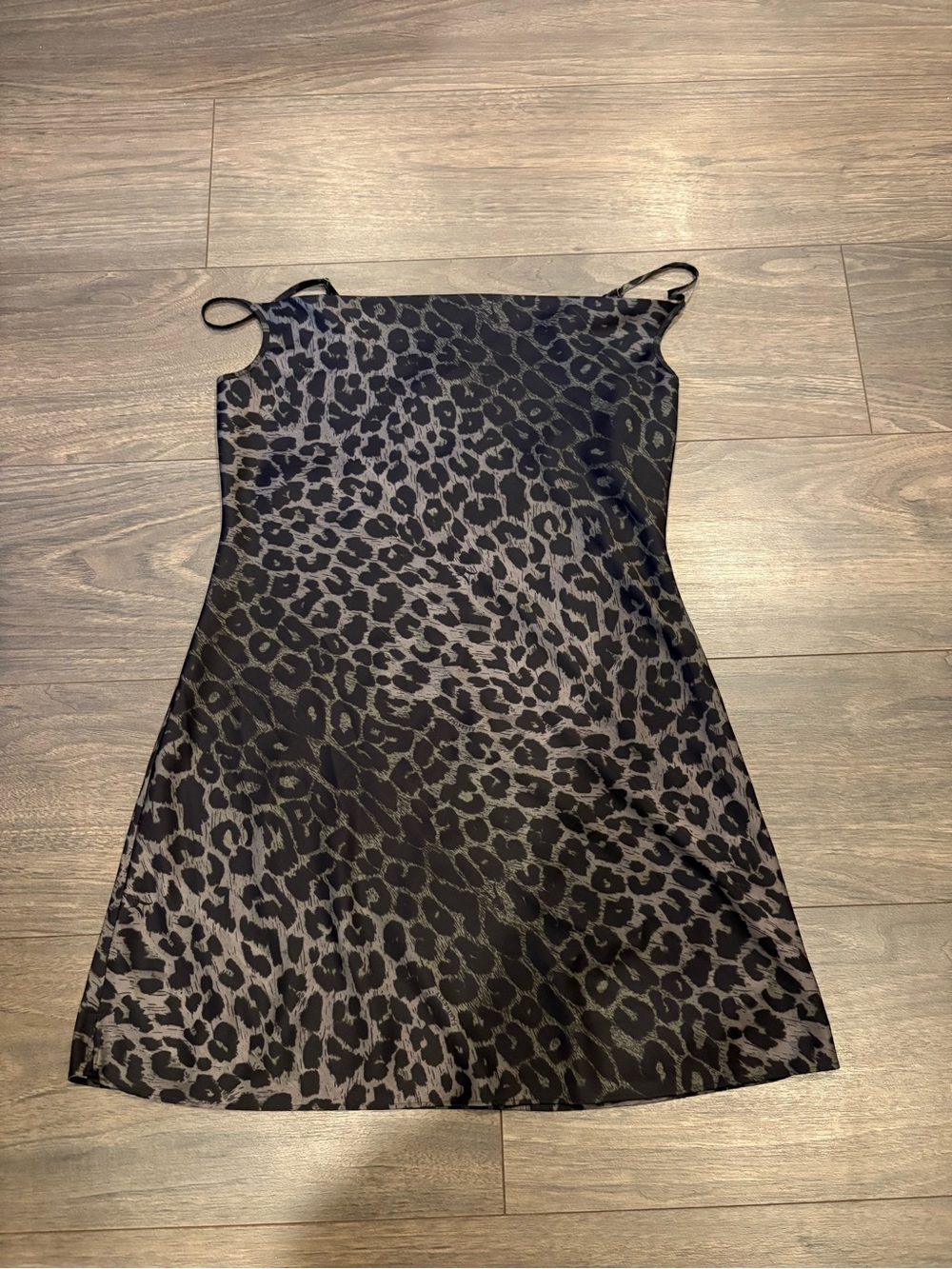 AllSaints Charcoal and Black Animal Print Slip Dress